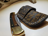 Cape Buffalo Skin Buck 110 Knife Side Draw Sheath