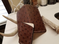 Ostrich Skin Chocolate color long wallet