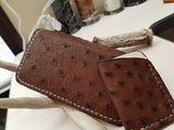 Ostrich Skin Chocolate color long wallet