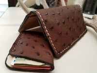 Ostrich Skin Chocolate color long wallet