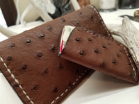 Ostrich Skin Chocolate color long wallet