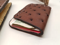 Ostrich Skin Chocolate color long wallet