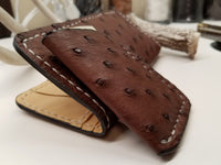 Ostrich Skin Chocolate color long wallet