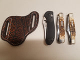 Elephant skin knife sheath cognac