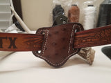 Ostrich Skin Small Sheath- Chocolate