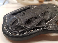 Caiman Hornback Skin knife sheath Large Black