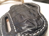 Caiman Hornback Skin knife sheath Large Black