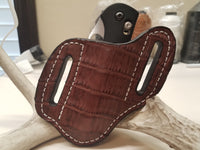 Alligator Belly Skin Large knife Sheath Burgundy Color