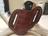 Alligator Belly Skin Large knife Sheath Burgundy Color