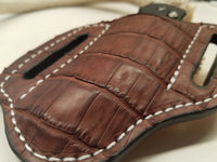 Alligator Belly Skin Large knife Sheath Burgundy Color