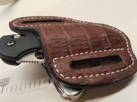 Alligator Belly Skin Large knife Sheath Burgundy Color
