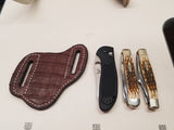 Alligator Belly Skin Large knife Sheath Burgundy Color