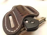 Ostrich Leg skin Large Knife Sheath Chocolate color