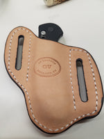 Ostrich Leg skin Large Knife Sheath Chocolate color