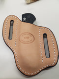 Ostrich Leg skin Large Knife Sheath Chocolate color