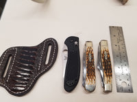 Ostrich Leg skin Large Knife Sheath Chocolate color