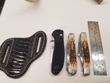 Ostrich Leg skin Large Knife Sheath Chocolate color