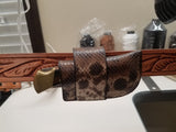 Buck 110 Knife Snake Skin side draw sheath