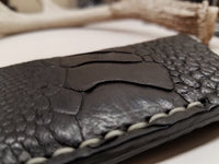 Ostrich Leg Skin Minimalist Front Pocket Wallet