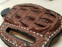 Caiman Hornback Skin Large Knife sheath Light Brown