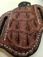 Caiman Hornback Skin Large Knife sheath Light Brown