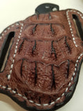 Caiman Hornback Skin Large Knife sheath Light Brown