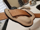 Caiman Hornback Skin Large Knife sheath Light Brown