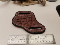 Caiman Hornback Skin Large Knife sheath Light Brown