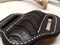 Ostrich Leg skin Small Knife Sheath Black Color