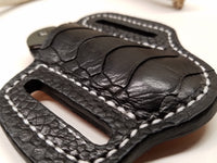 Ostrich Leg skin Small Knife Sheath Black Color