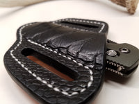Ostrich Leg skin Small Knife Sheath Black Color
