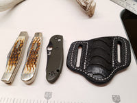 Ostrich Leg skin Small Knife Sheath Black Color