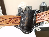 Ostrich Leg skin Small Knife Sheath Black Color