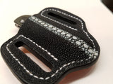 Stingray Rowstone Skin Small Knife Sheath Black with White row