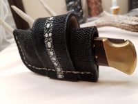 Buck 110 Knife Stingray Rowstone side draw sheath