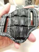 Caiman Tail Skin Small Sheath Black Color