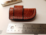 Ostrich Leg Skin Case trapper knife Cognac Color