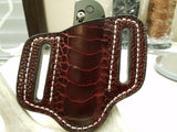 Ostrich Leg skin Small Knife Sheath Wine Color