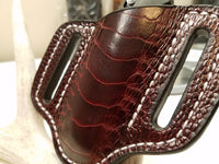 Ostrich Leg skin Small Knife Sheath Wine Color
