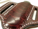 Ostrich Leg skin Small Knife Sheath Wine Color