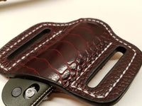 Ostrich Leg skin Small Knife Sheath Wine Color