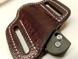 Ostrich Leg skin Small Knife Sheath Wine Color
