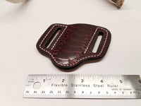 Ostrich Leg skin Small Knife Sheath Wine Color
