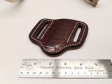 Ostrich Leg skin Small Knife Sheath Wine Color