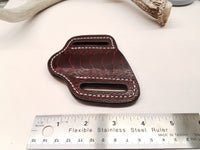 Ostrich Leg skin Small Knife Sheath Wine Color