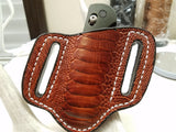 Ostrich Leg skin Small Knife Sheath Cognac color