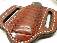 Ostrich Leg skin Small Knife Sheath Cognac color