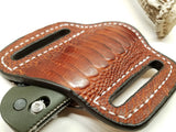 Ostrich Leg skin Small Knife Sheath Cognac color