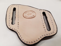 Ostrich Leg skin Small Knife Sheath Cognac color
