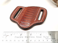 Ostrich Leg skin Small Knife Sheath Cognac color